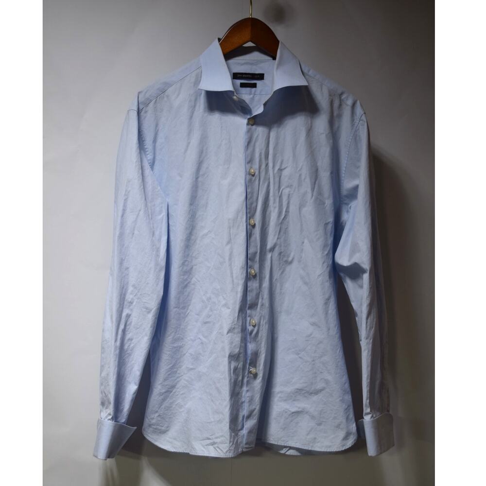 John Varvatos USA Slim Fit Dress Shirt Mens Medium Blue Cotton Button Up
